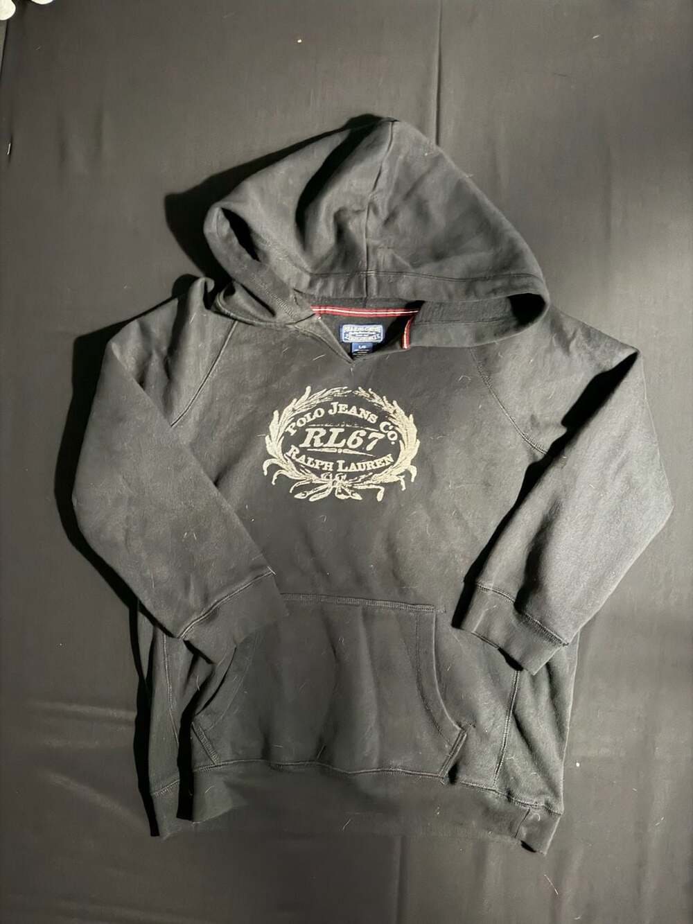 Polo Jeans Co. Ralph Lauren RL67 Logo Graphic Hoodie Sweatshirt